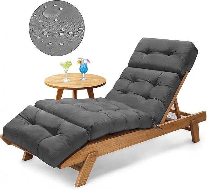 Outdoor Chaise Lounge Chair Cushion 74.2 x 22 x 4.7 Inches Thickened 100%