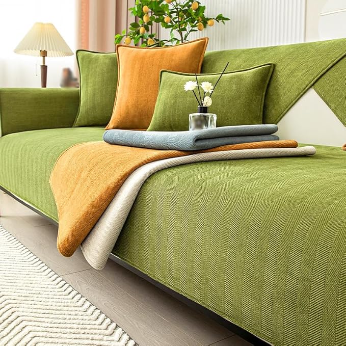 Funny Fuzzy Couch Cover, Chenille Couch Furniture Protector, Funny Fuzzy Couch