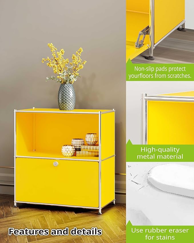 32.5-Inch Flip-Top Side Table & Buffet Cabinet
