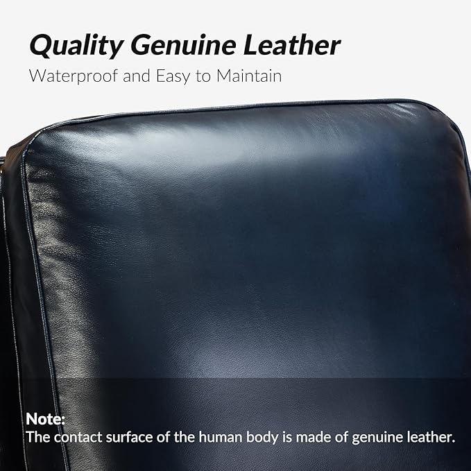 HULALA HOME Genuine Leather Manual Recliner Chairs Set of 2