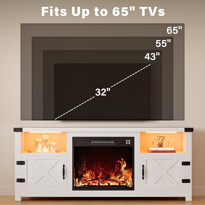 YESHOMY LED Fireplace TV Stand