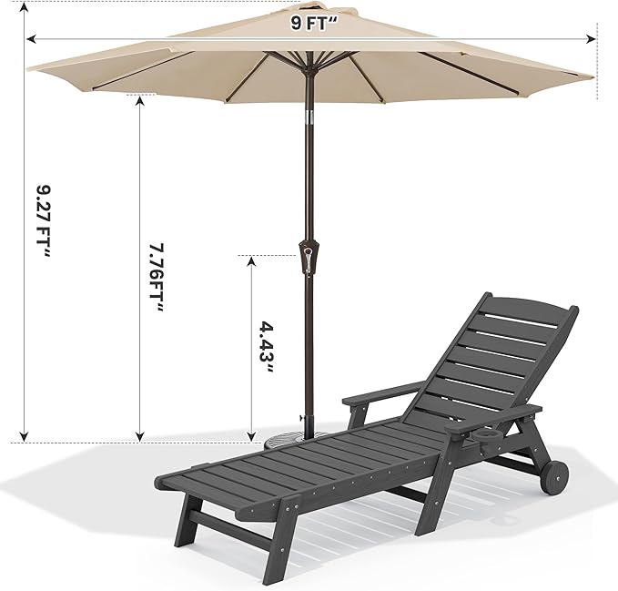 SERWALL Patio Chaise Lounge Chair Set of 2
