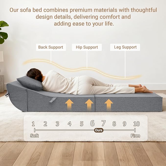 BeBen Folding Sofa Bed Chair, Convertible Sleeper Chair Futon Couch, Foldable