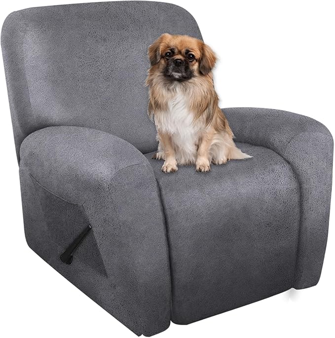 ANARACHON Recliner Chair Covers Leather Like, 4 Pieces Recliner Cover