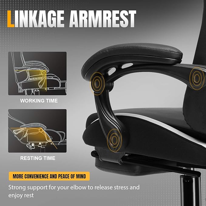GTPLAYER Gaming Chair with Pocket Spring Cushion, Leather Office Chair with