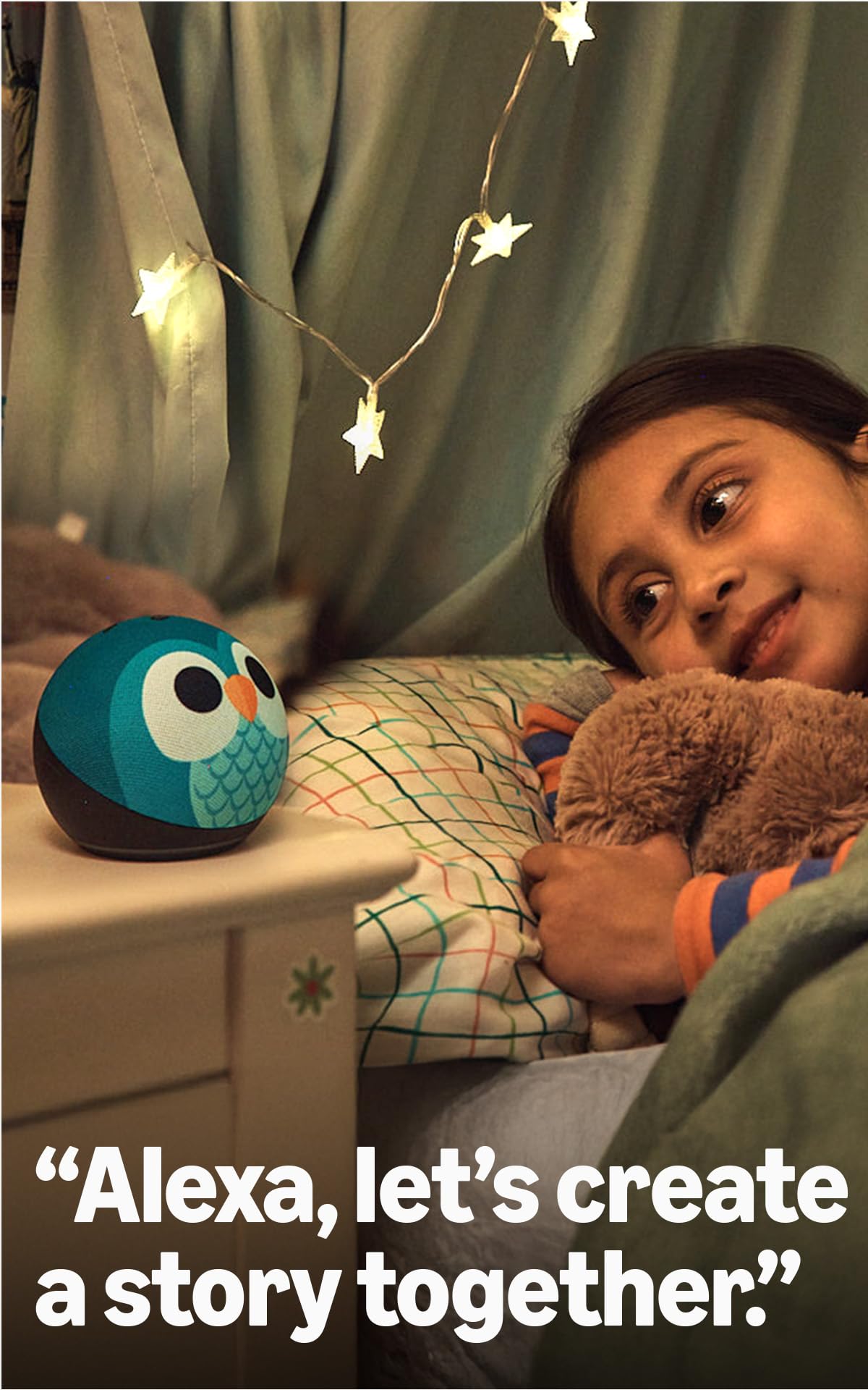 Amazon Echo Dot Kids (newest model), Smart speaker to enjoy age-appropriate audiobooks, interactive games and Alexa+ experiences to create and learn, Owl design