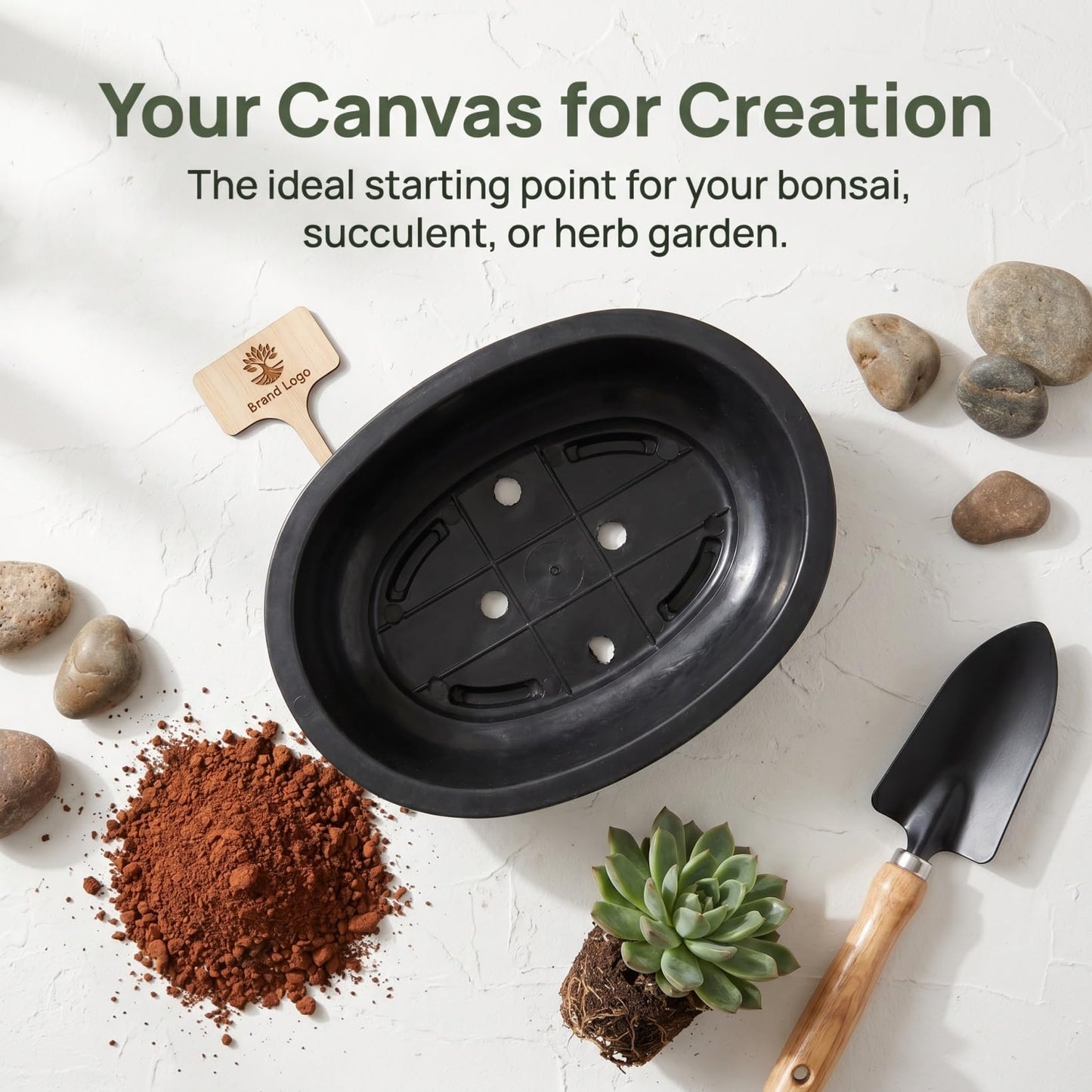 Kisangel 2pcs Large Oval Plastic Bonsai Pot Reusable Planting Planter for Indoor Outdoor Gardening with Drainage Holes, Suitable for Flower and Tree Cultivation
