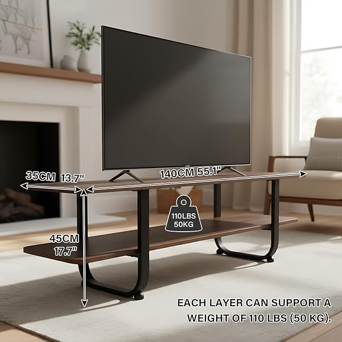 Tiita Bamboo TV Stand with Storage