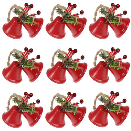 12 Pcs Red Christmas Bells, Tree Hanging Ornaments Metal Jingle Bells for Christmas Holiday Wreath Decoration Party & Home Door Festival Décor Campanas De Navidad