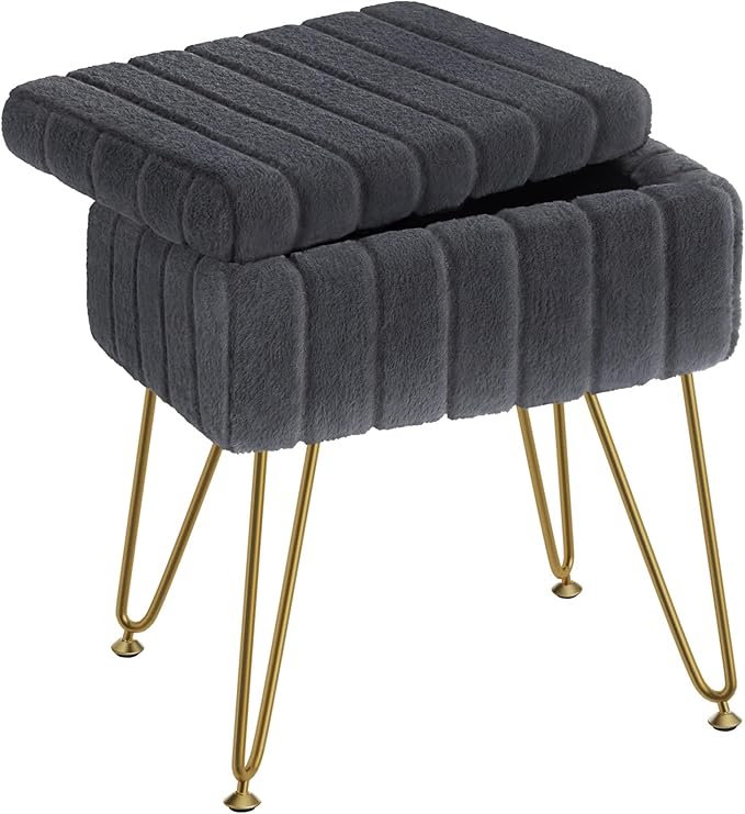 Greenstell Vanity Stool Chair Faux Fur