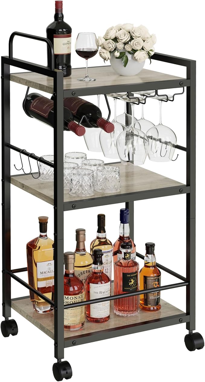 Bar Cart for The Home, 3 Tier Kitchen Carts