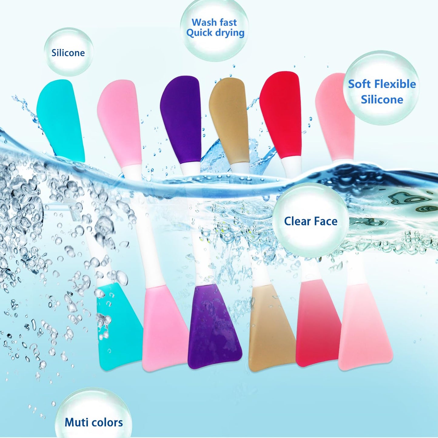 5PCS Silicone Scrubber Set, Lip & Face Cleansing Brush and 2PCS Exfoliating Face Brush for Men & Women