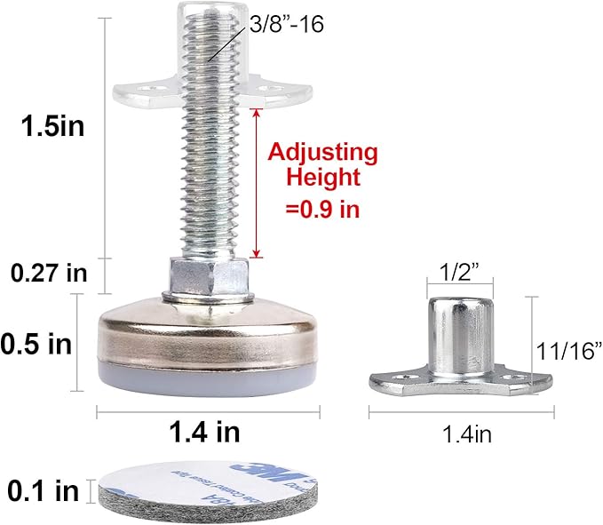 Heavy Duty Furniture Leveling Feet Adjustable Furniture Leg Levelers