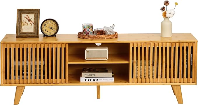 Bamboo TV Stand for TVs up to 65", Accent Entertainment Center