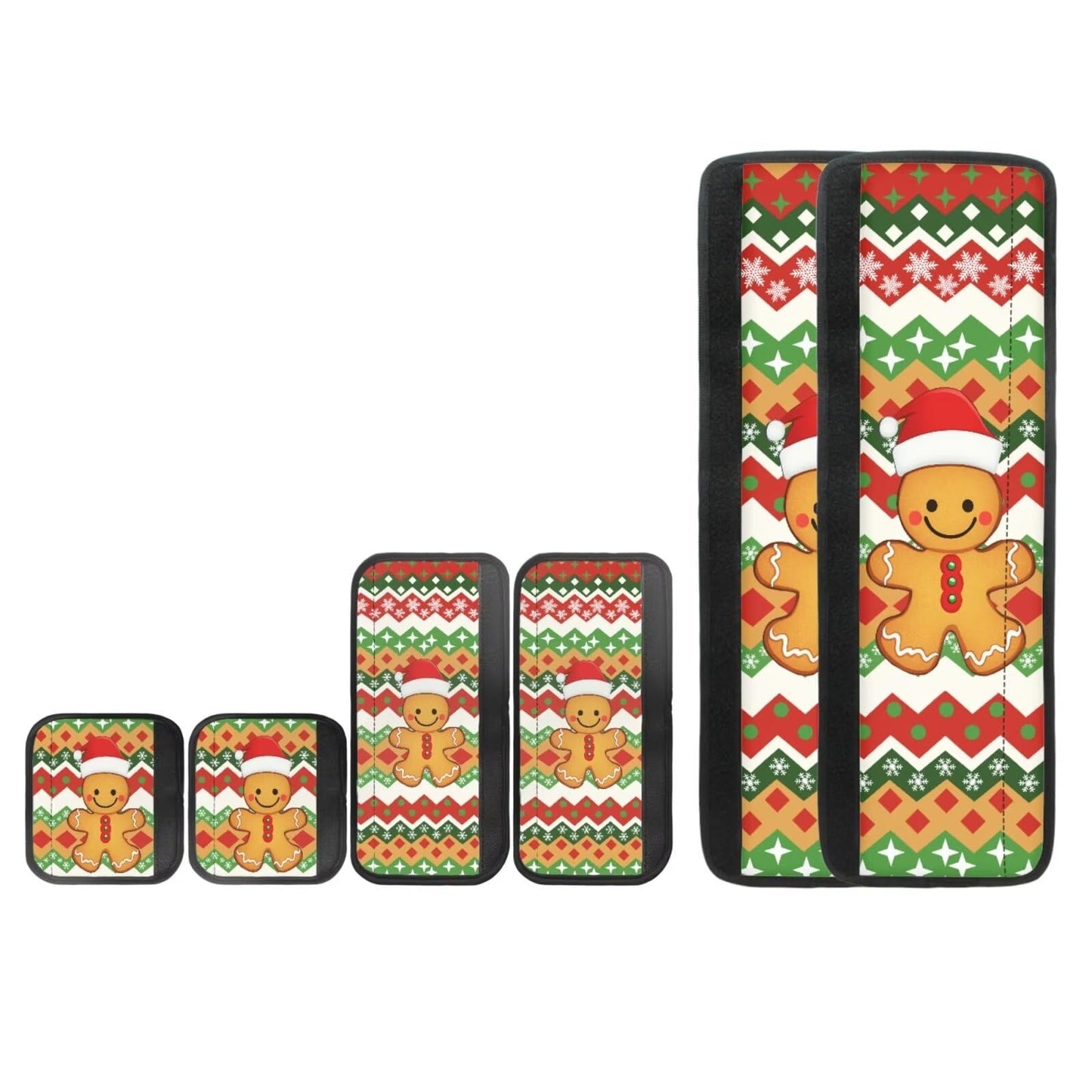 Biyejit Christmas Gingerbread Men Refrigerator Door Handle Cover Set of 6 - Replacement Kitchen Appliance Gloves Keep Off Fingerprints Food Stains,for Ovens, Dishwashers