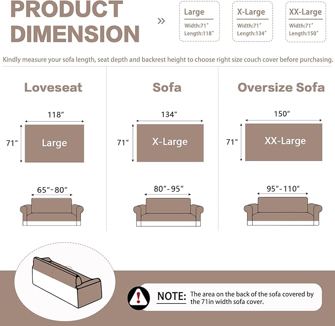 DREAMINGO Modern Chenille Couch Cover Blanket Washable Sofa Covers