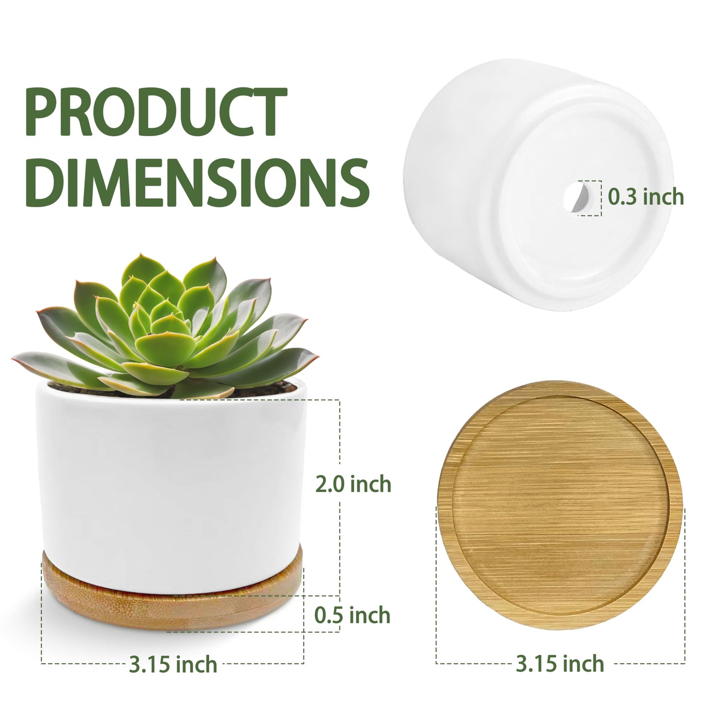 EVIHCG Gardening Gifts Planter Pots, Gardener Gifts for Women Mom Grandma, Gardening Lovers Ceramic Succulent Plant Flower Planters for Home Office Desk Table Shelf(No Plants)