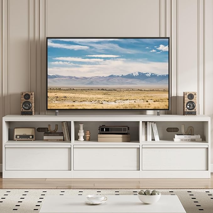 GarveeHome 70in TV Stand for TVs up to 85", Mid Century Modern Entertainment
