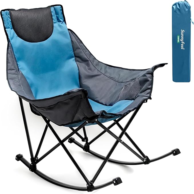 SUNNYFEEL Oversized Rocking Camping Chair, Fully Padded Patio Chair