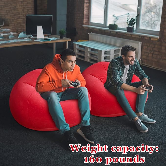 Realspring Inflatable Bean Bag Chairs Outdoor Blow up Camping Chairs Inflatable