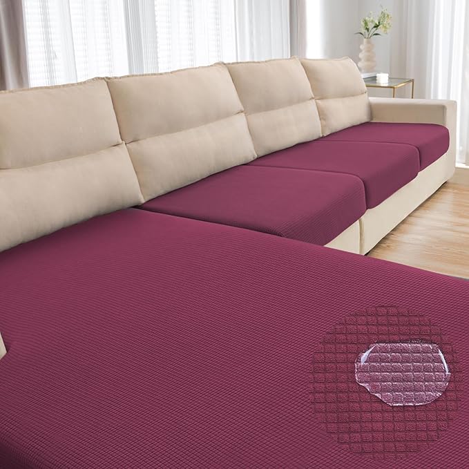 Water Repellent Couch Cushion Cover 3 Pieces Sofa Seat Cushion Covers, Stretch