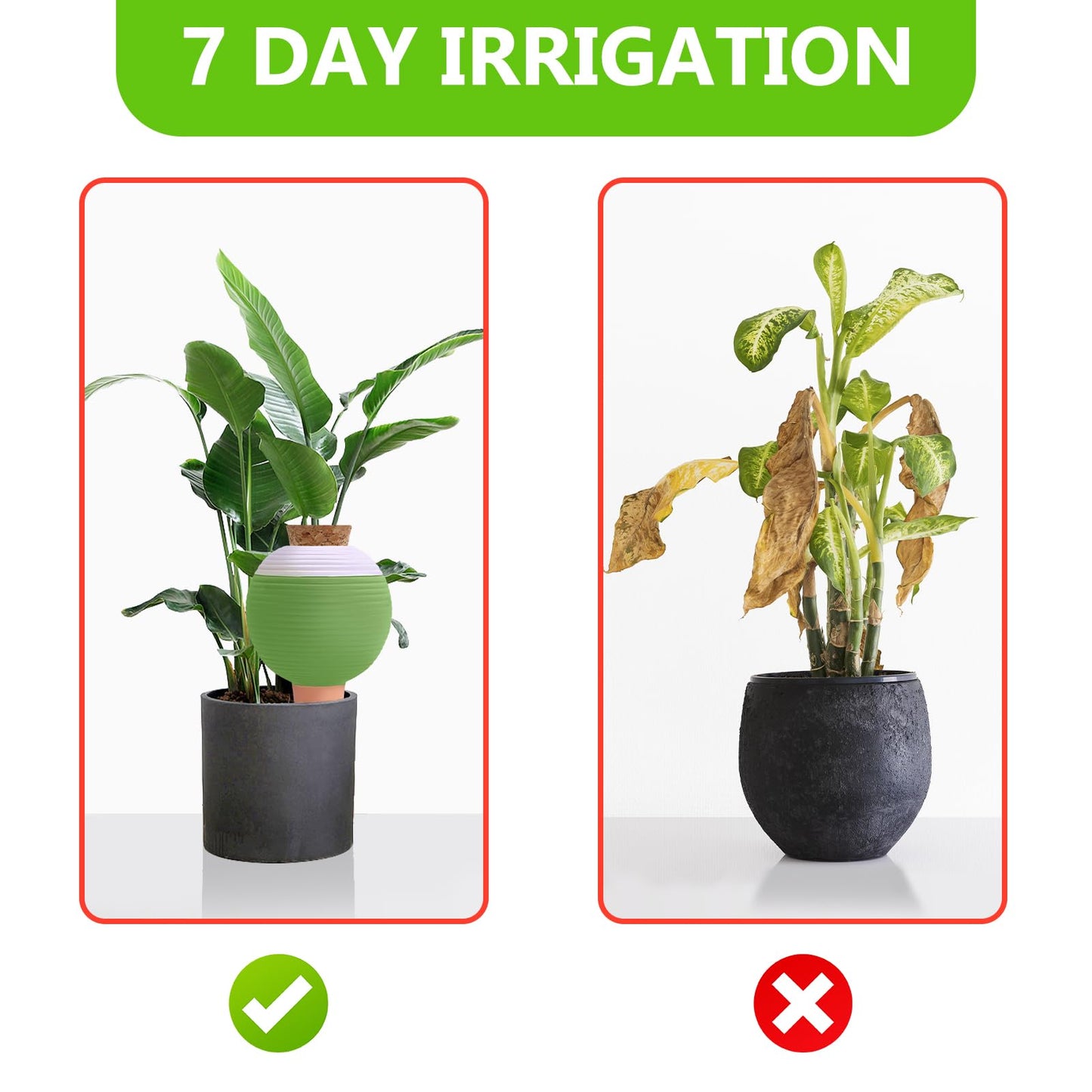 4PCS Plant Watering Globes, Large Terracotta Automatic Watering Stake Devices with Wooden Stopper for Pots, Planters, Indoor, Outdoor