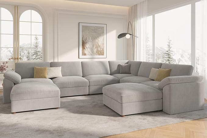 EASE MOOSE Oversized Sectional Modular Sofa, Large U Shape Sectional Couch Wide