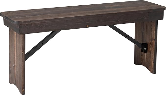Flash Furniture HERCULES 40" x 12" Folding Farm Bench, Solid Pine Entryway
