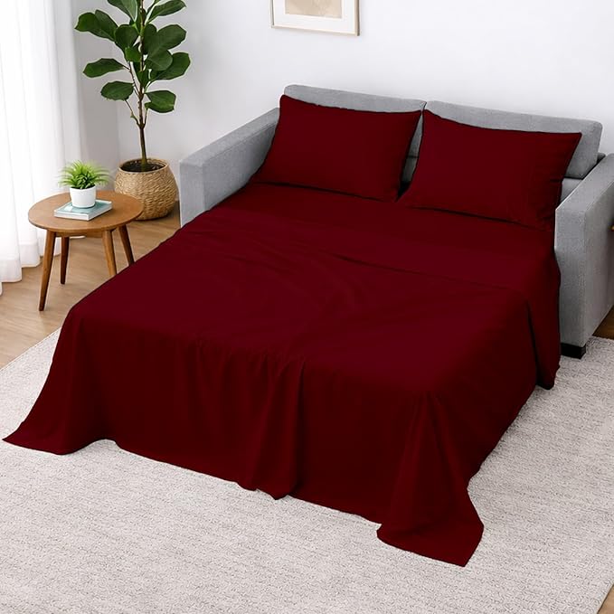Cottington Lane Sleeper Sofa Sheets Queen Size, 4 Piece Premium Quality 100%