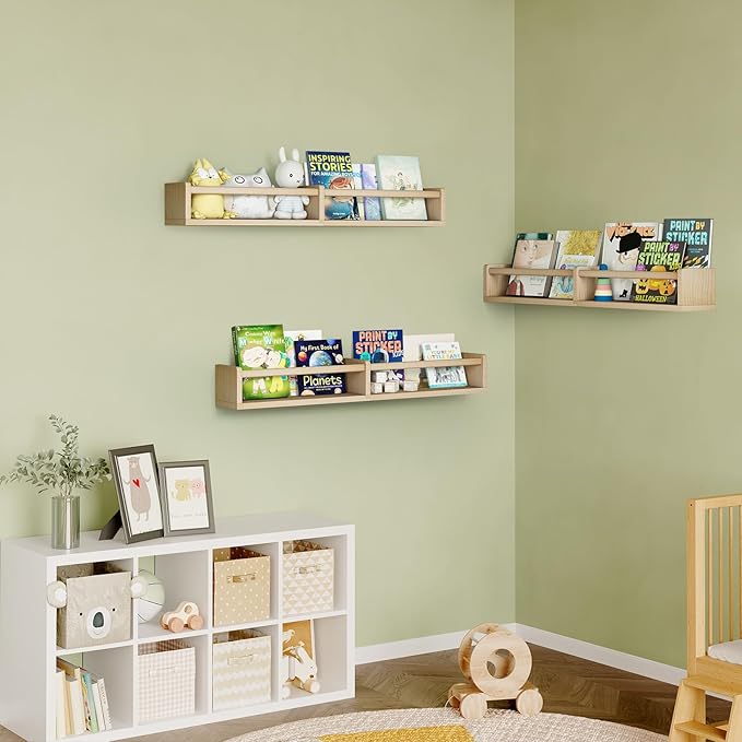 Fixwal Nursery Bookshelves, 32in Floating Bookshelves