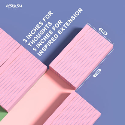 Pink Index Cards 3x5 Inch - 200 Pack, Ruled Index Flash Cards for Studying, 180GSM Pink Note Cards 3x5 Lined Index Cards, Flashcards 3 x 5 Notecards Lined College Ruled Study Card for Office, School