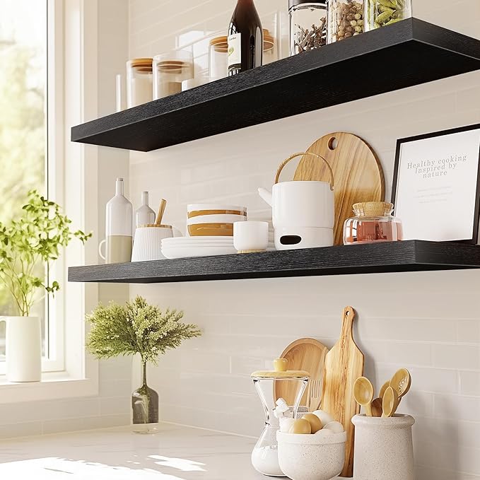 AMADA HOMEFURNISHING Floating Shelves Wall Mounted, 32 x 7 Inch Wall Shelves