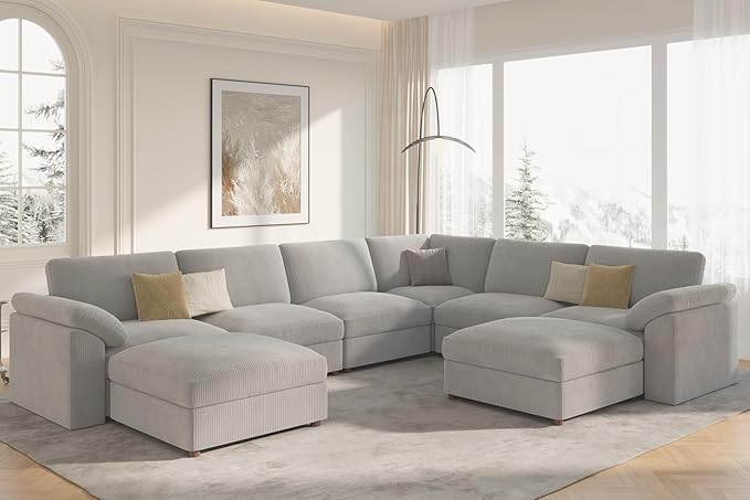 EASE MOOSE Oversized Sectional Modular Sofa, Large U Shape Sectional Couch Wide