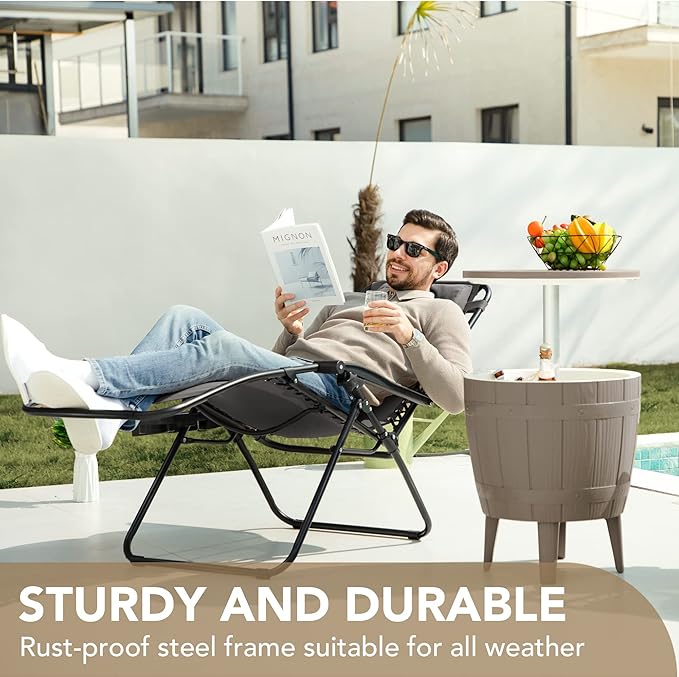 Devoko Patio Zero Gravity Chair Outdoor Free Folding Adjustable Chaise Lounge