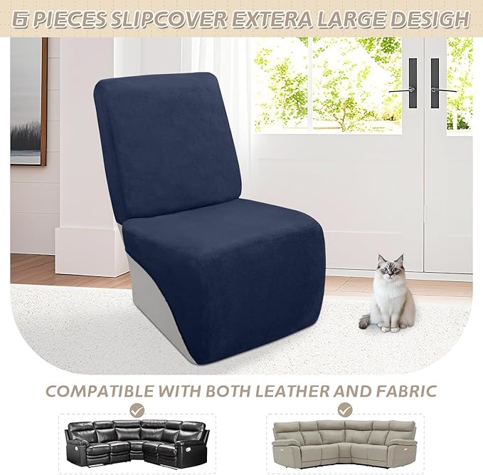 Arfntevss Sectional Recliner Couch Covers Velvet Corner Sectional Sofa Cover