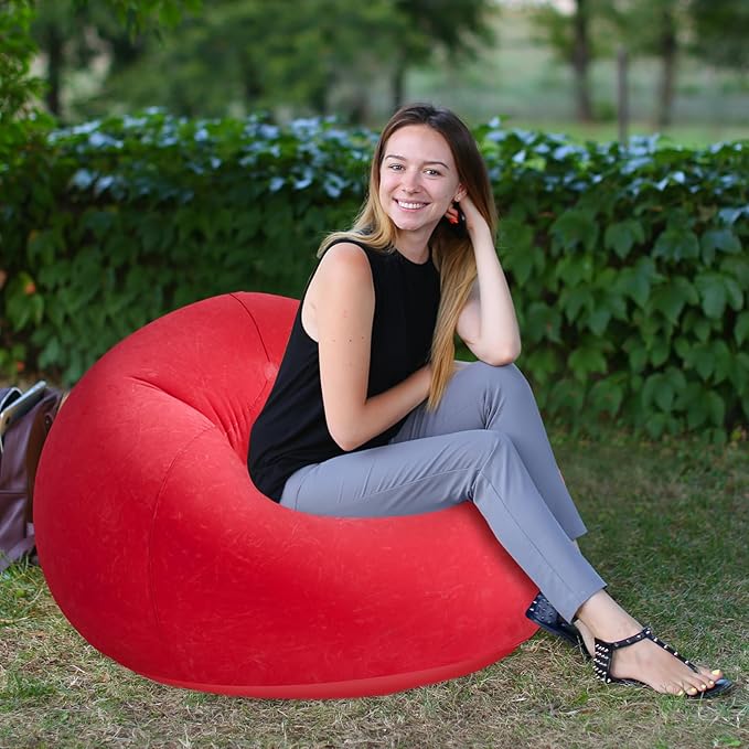 Realspring Inflatable Bean Bag Chairs Outdoor Blow up Camping Chairs Inflatable