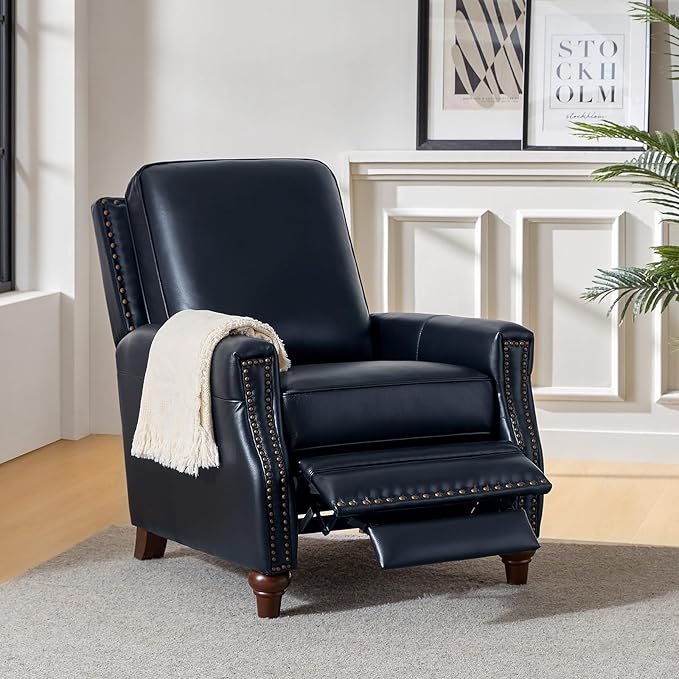 HULALA HOME Genuine Leather Manual Recliner Chair