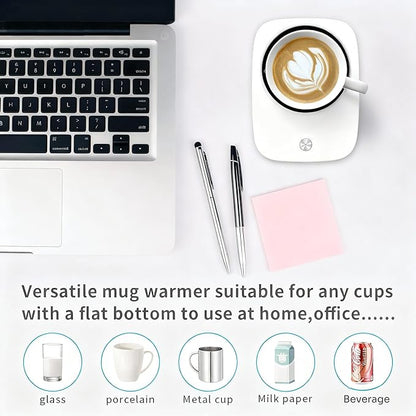 Misby Coffee Mug Warmer, Mug Warmer for Desk Use with Auto Shut Off, Gravity-Induction Coffee Warmer for Coffee Lovers Christmas/Birthday Gift Keep Beverages Coffee Cup Warmer (White)
