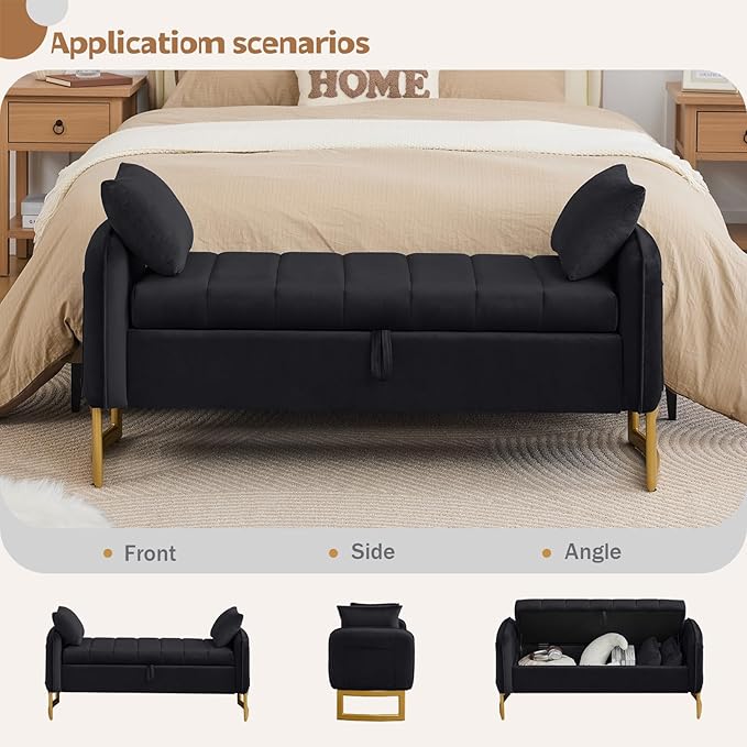 End of Bed Storage Bench, Storage Ottoman Bench