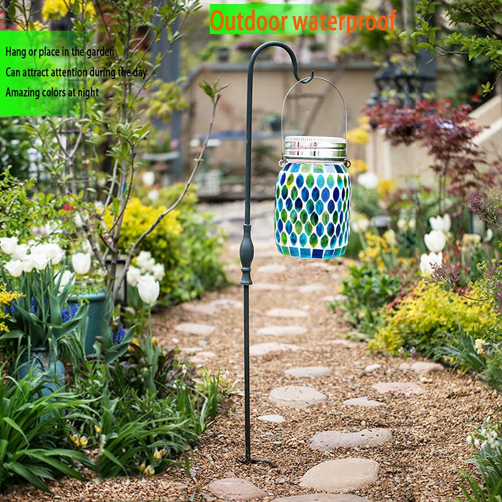 Mosaic Lights Solar Outdoor Hanging Lanterns, Garden Decor Christmas Gifts for Women Mom Grandma Halloween Decor Lights, Outdoor Waterproof Lights, Garden,Patio,Pathway & Yard Décor