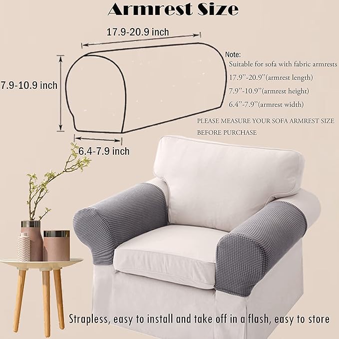 Sofa Arm Chair Covers, Couch Armrest Armchair Covers, Stretch Anti-Slip