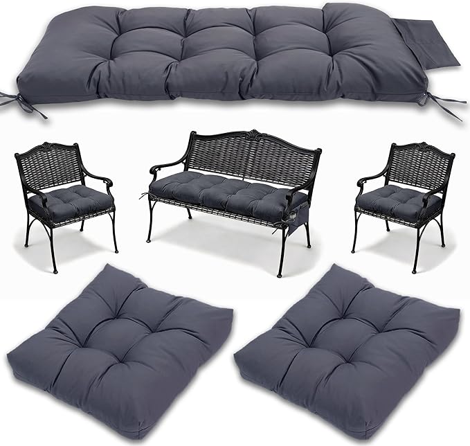 3 Pcs Wicker Chair Cushions Patio Loveseat Chaise Cushion Set