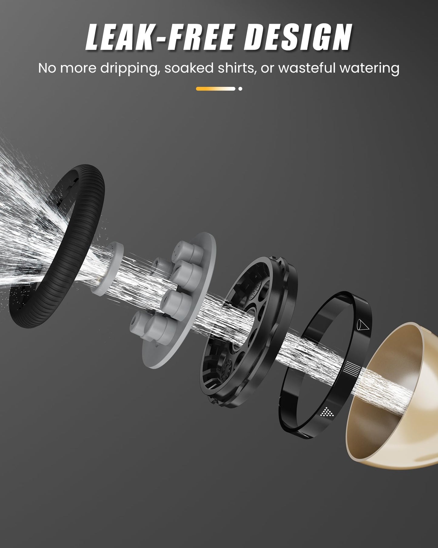 RAINPOINT Garden Hose Nozzle, Hose Sprayer Nozzle with 9 Spray Patterns, High Pressure Water Hose Nozzle Heavy Duty Metal Hand Sprayer, Watering Plants and Lawn, Car Washing, Pet Showering,Grey 2pcs