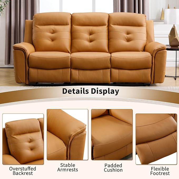 ANJ 2-Piece Oversied Faux Leather Power Recliner Sofa Set