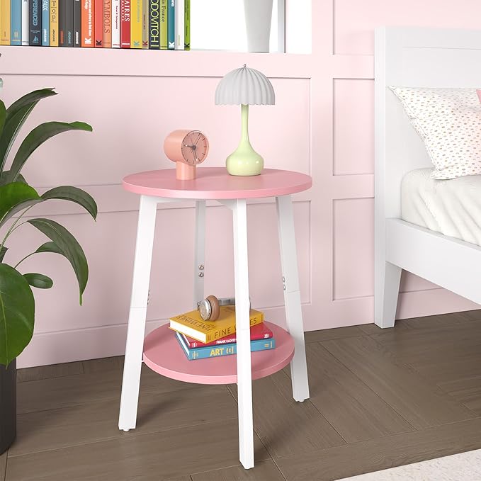 sthmec Side Table Set of 2, Small Round End Table