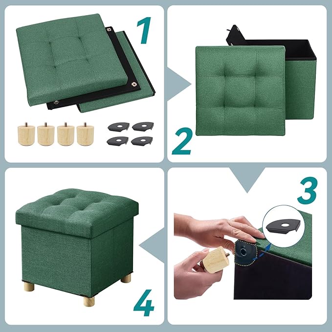 BRIAN & DANY Ottoman with Storage, Small Storage Ottoman