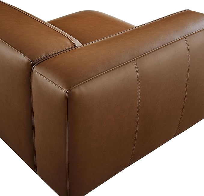 Modway Auren Vegan Leather Left Modular Armchair in Coffee