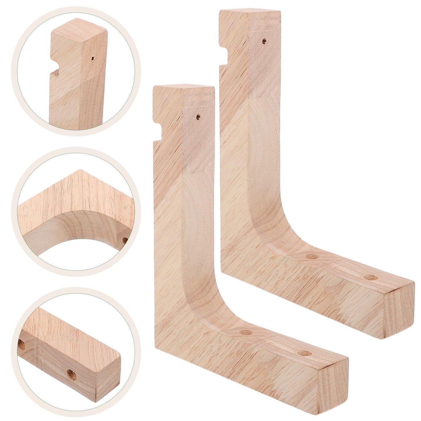 HAKIDZEL Heavy-Duty Wooden Plant Hooks 2pcs Indoor Outdoor Hanging Plant Hangers for Wall and Ceiling Mount for Flower Pots and Garden Use