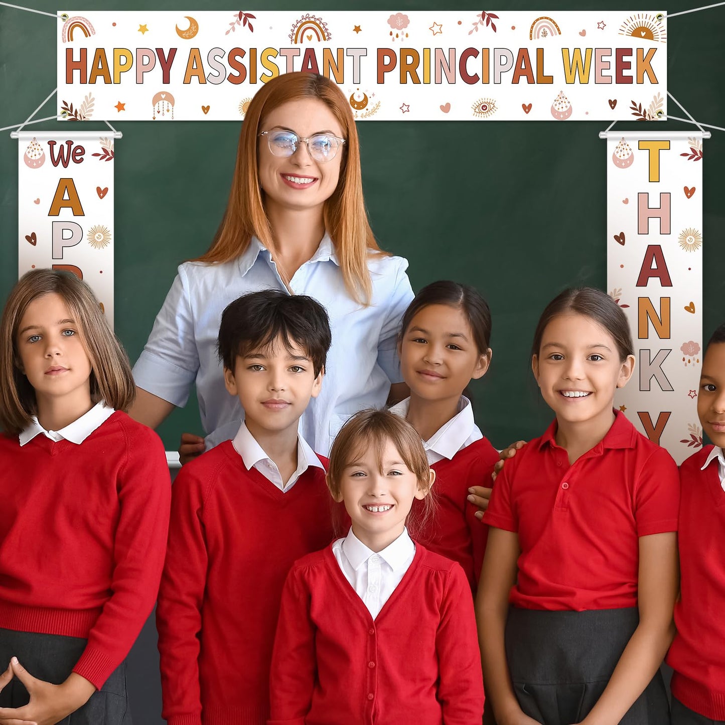 Fanfanwin 3 Pcs Happy Assistant Principal Week Banner Set Principal Appreciation Sign Banner We Appreciate Thank You Party Supplies Decorations for Men Women Education Workers