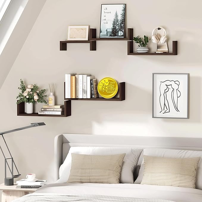 SRIWATANA Floating Shelves for Wall, Wall Shelves for Bathroom, Living Room